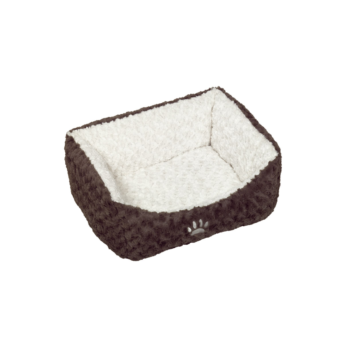 Nobby Komfort-Bett Neiku oval 75 x 60 x 23 cm braun/ weiß