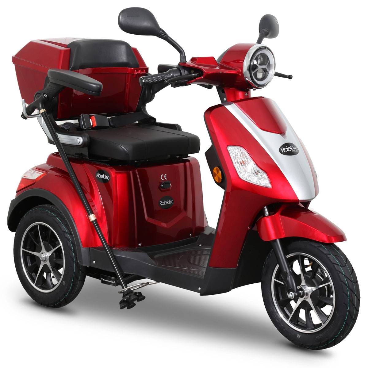 Rolektro E-Trike 15 V.2 Rot 60V-20Ah Bleigel Akkus 1000W Elektroroller Seniorenmobil Bild 2
