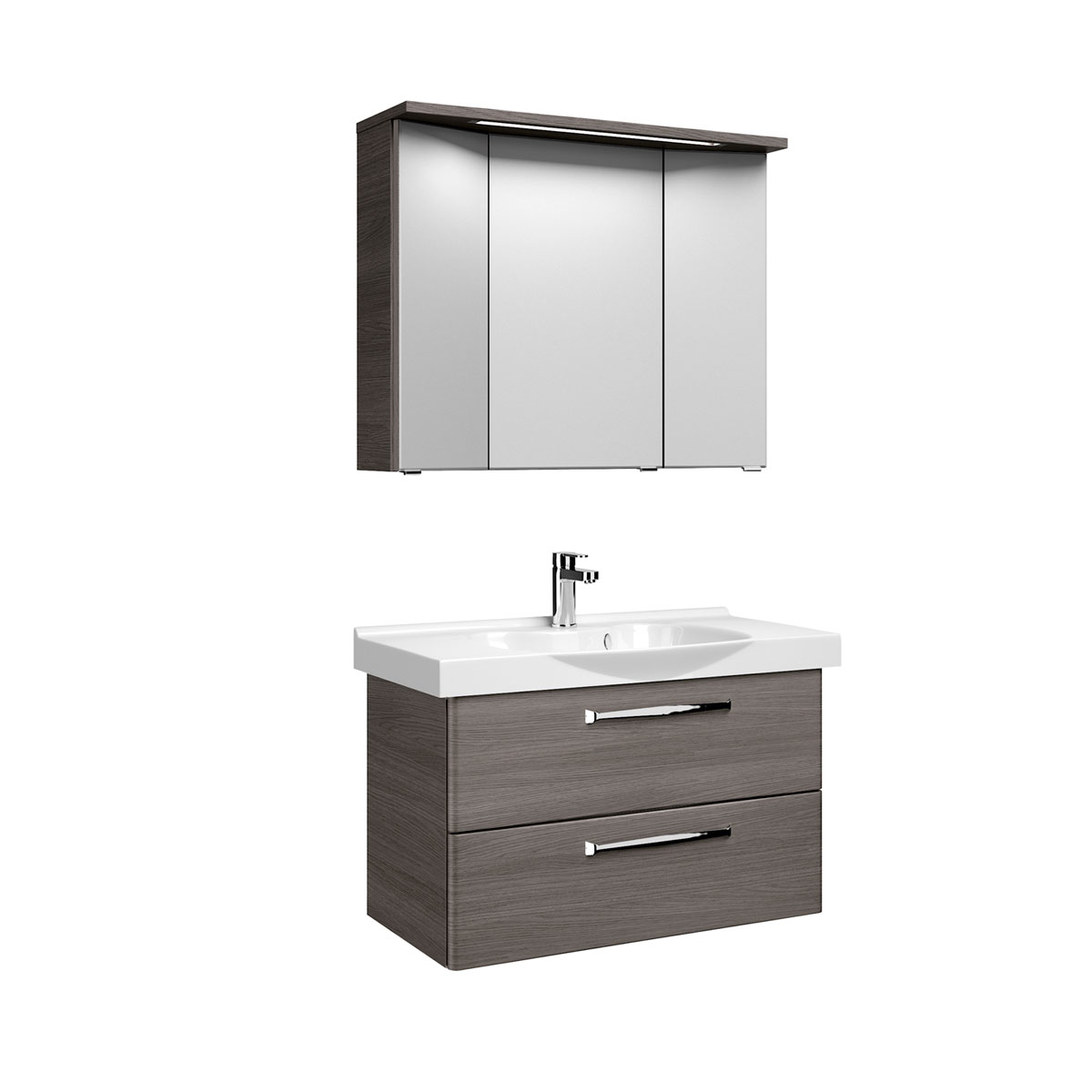 Pelipal Waschtisch Block Trentino grau mit Keramikwaschtisch