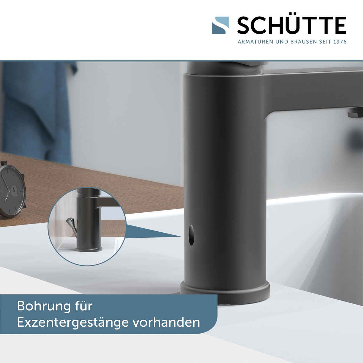 Schütte Waschtischarmatur Elephant graphit-matt inkl Push-Open-Ventil Bild 10