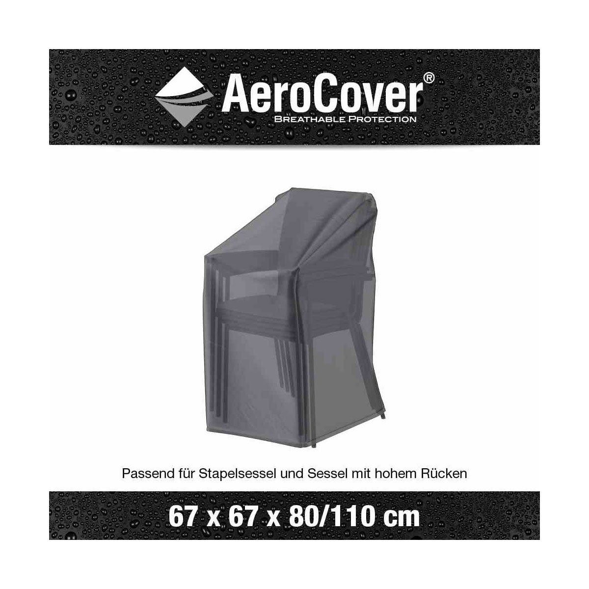 Stapelstuhlhülle AeroCover 67 x 67 x 80/110 cm atmungsaktiv Bild 3