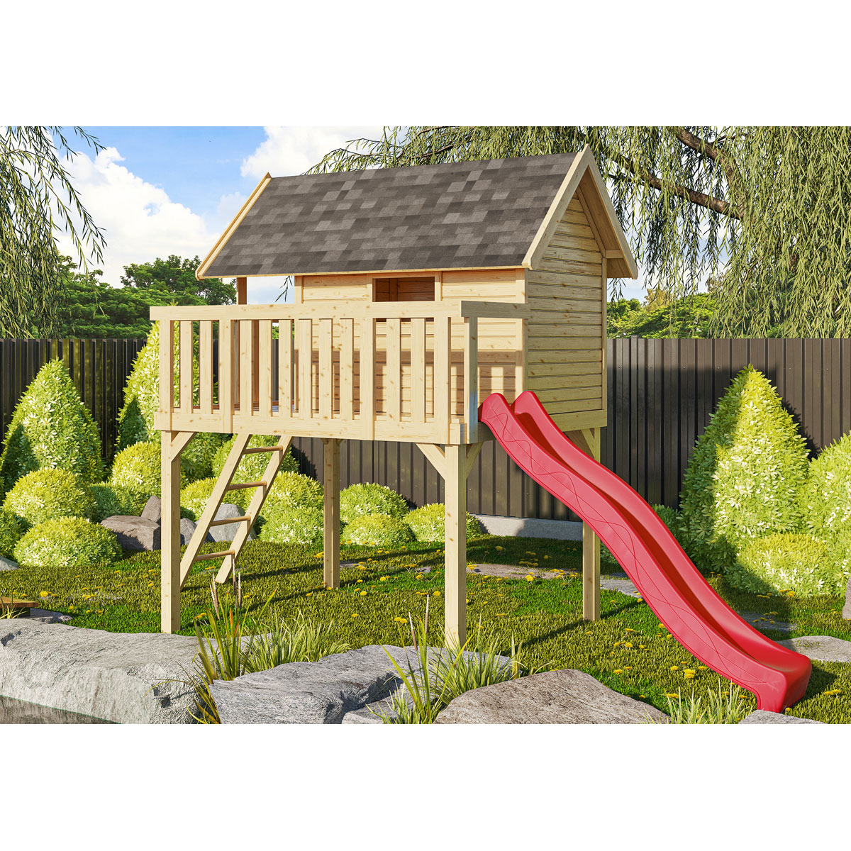 Karibu  Spielhaus Fidel 198 x 330 x 243 cm