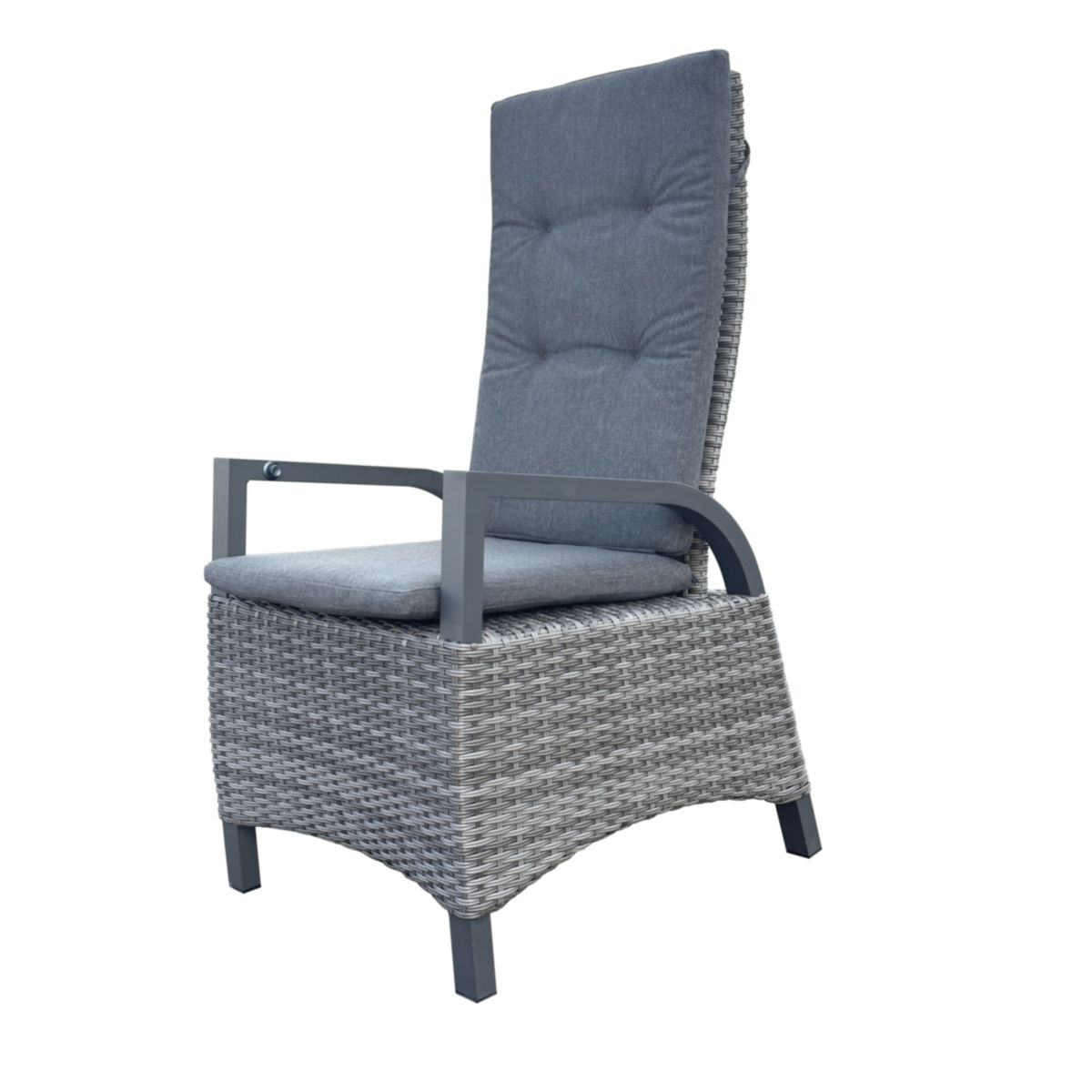 Garden Pleasure Hochlehner RANA, 2er Set Kunststoffgeflecht, Aluminium, grau