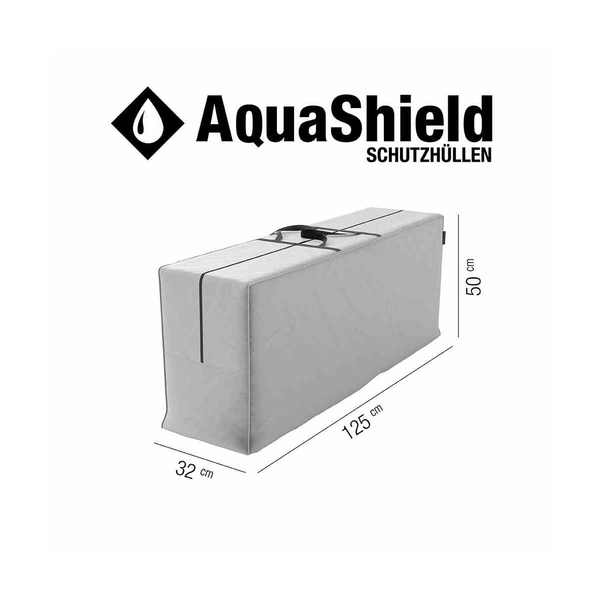 Siena Garden Kissen-Schutz-Tasche AquaShield für Auflagen 125 x 32 x 50 cm hellgrau Bild 3