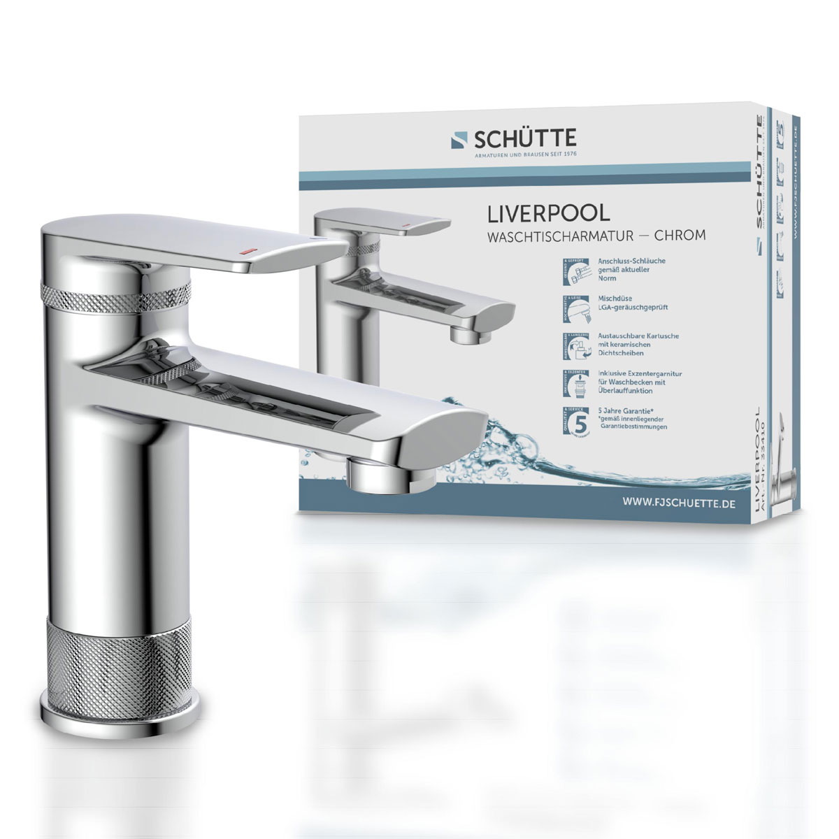 Schütte  WT-Armatur Liverpool,chrom,Eco-Klick- Bild 2
