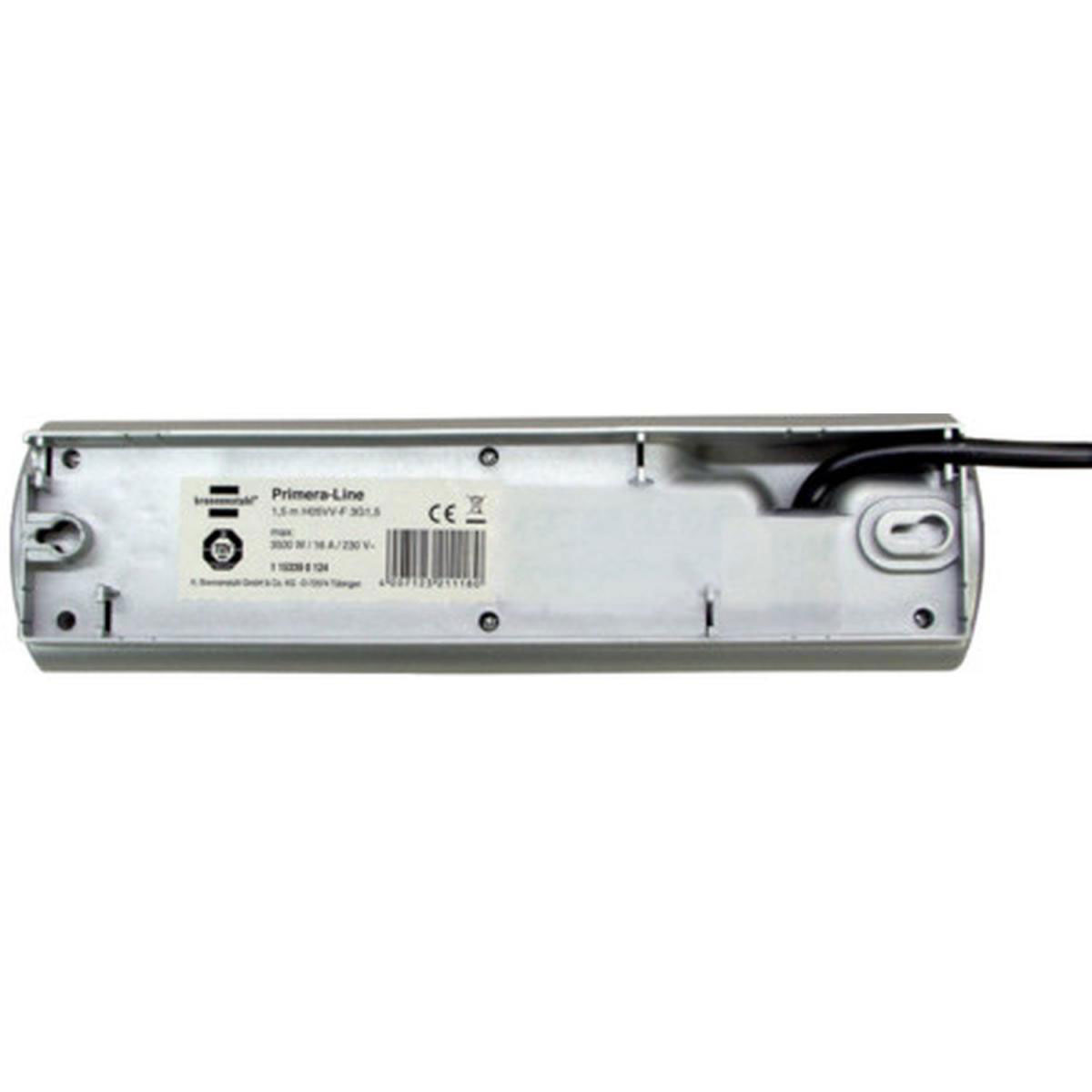 Brennenstuhl Steckdosenleiste Primera-Line mit Schalter 10-fach silber Bild 5