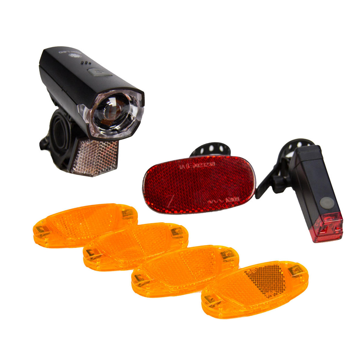 Fischer Bikes LED-Leuchten-Set batteriebetrieben 7-teilig