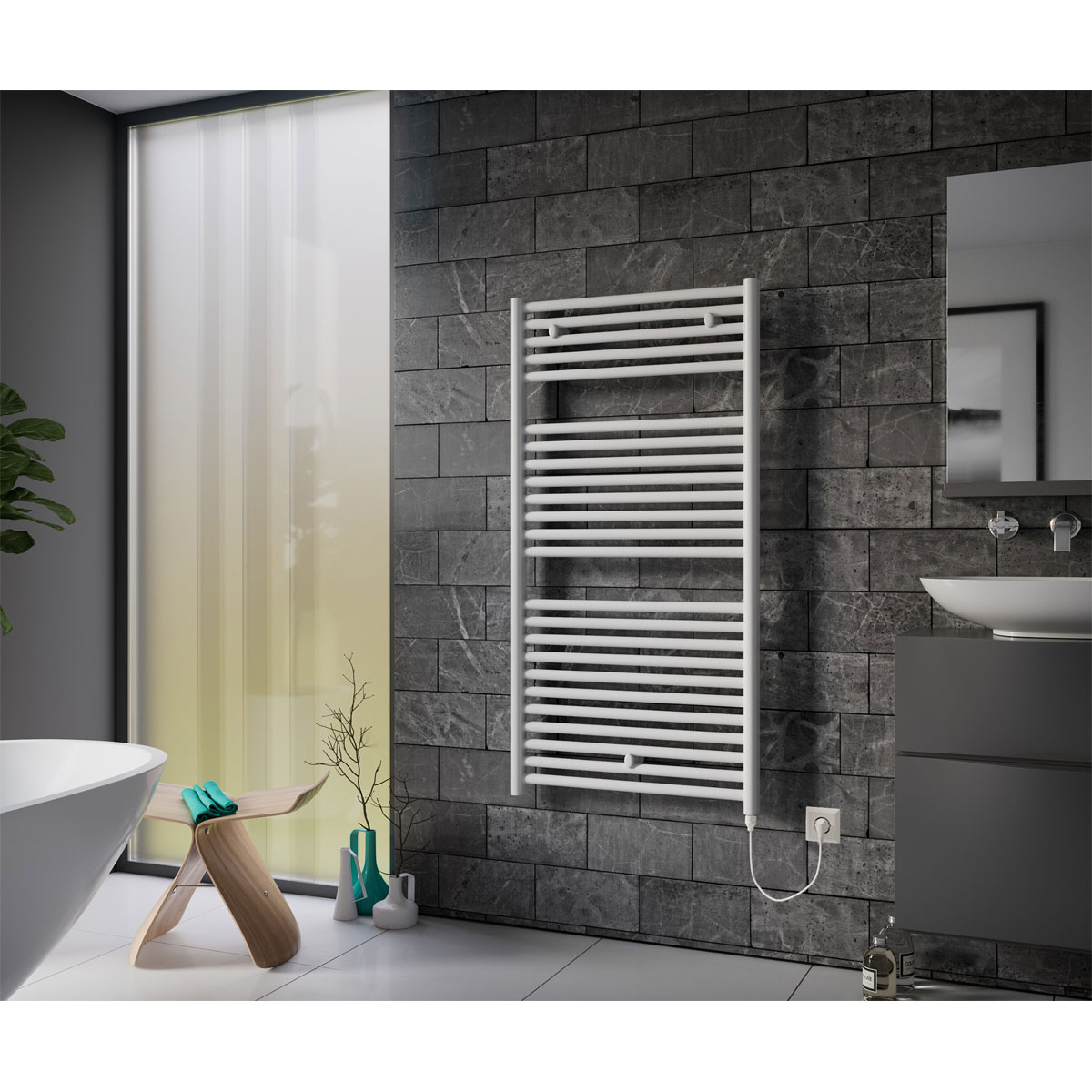 Ximax  Elektrischer Handtuchwärmer Lux 732 x 600 mm 300 Watt Typ 1 Weiß