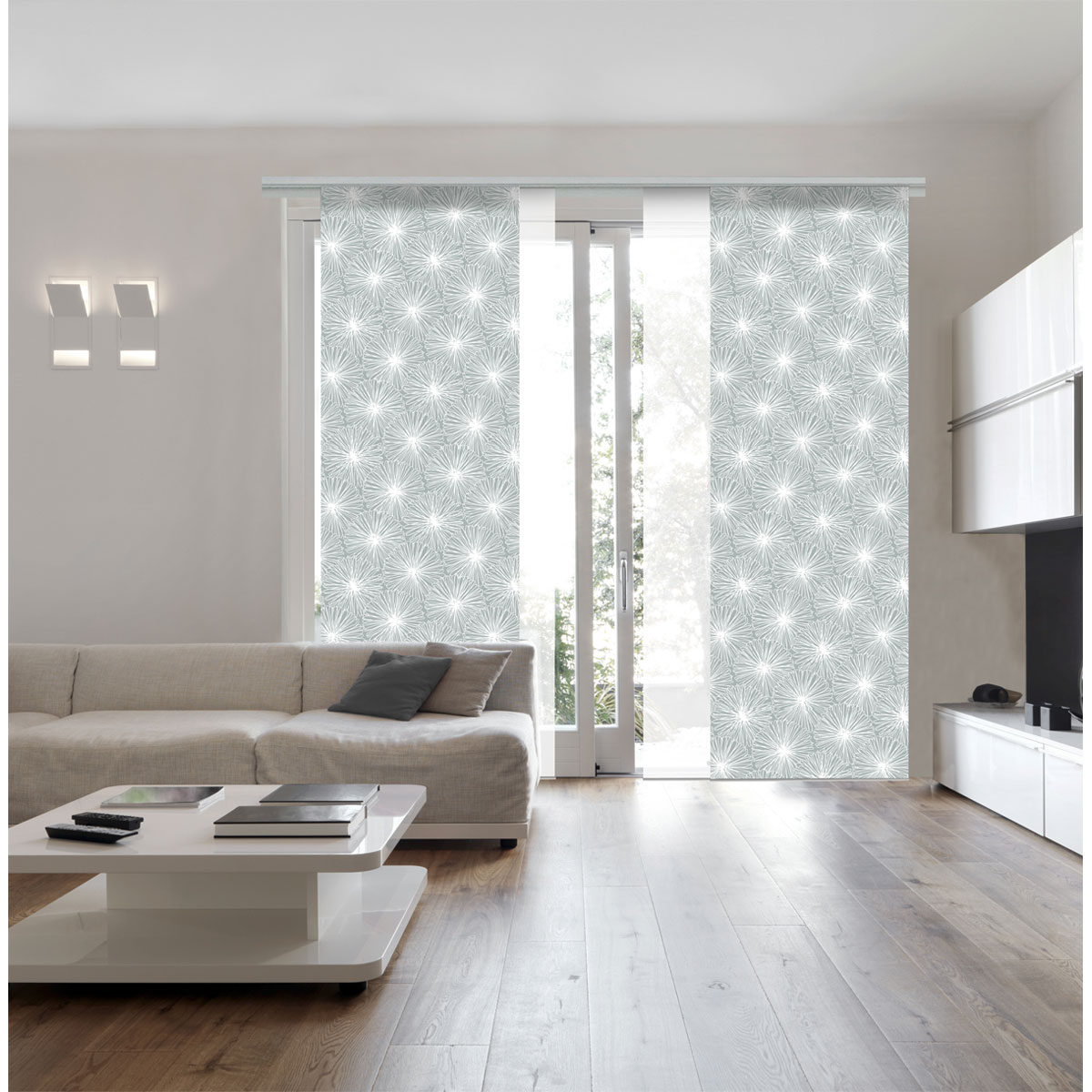 Gardinia  Flächenvorhang Bloomy schilfgrün Bild 4