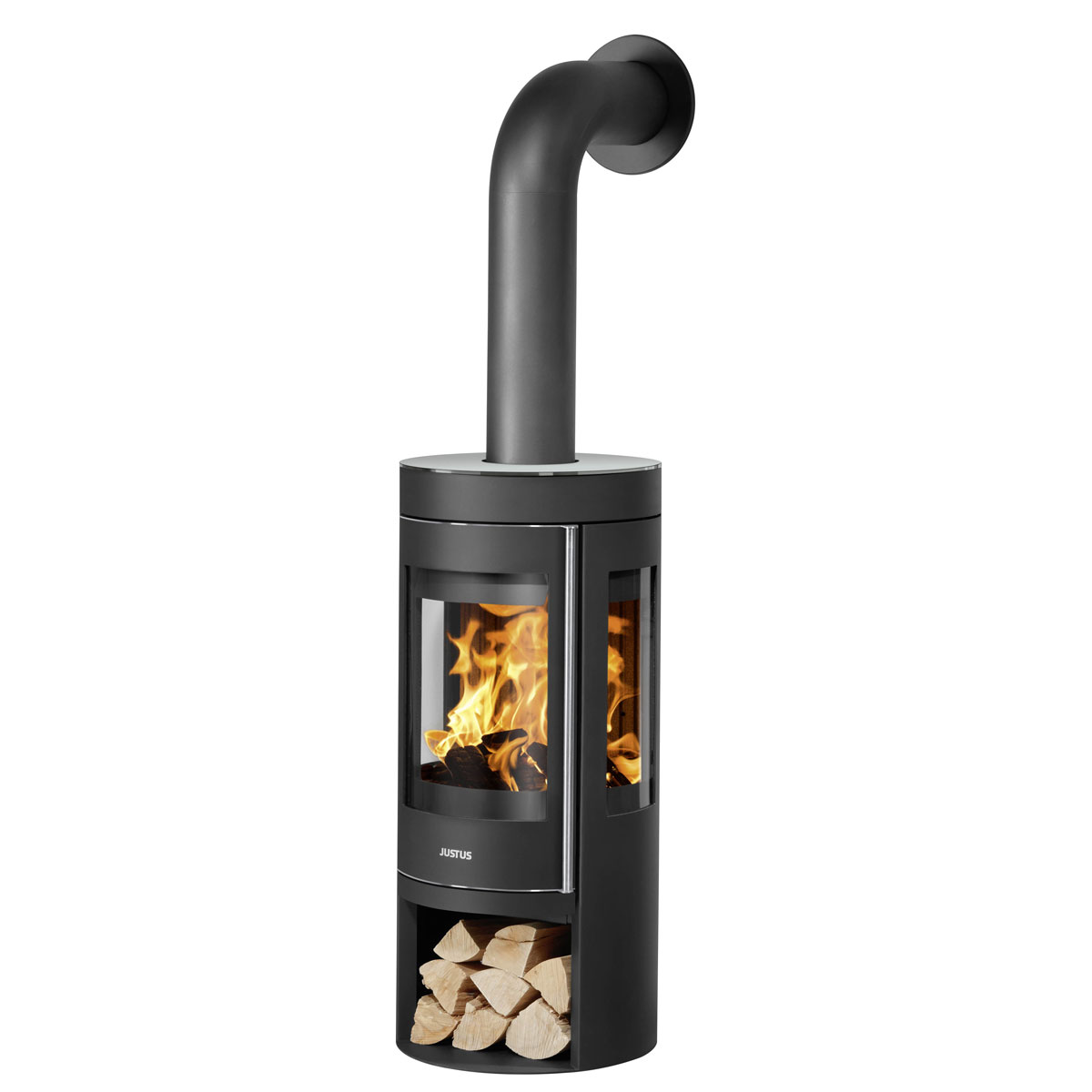 Kaminofen Mino Trios 2.0 Stahl Schwarzmit Abdeckplatte Glas Bild 1