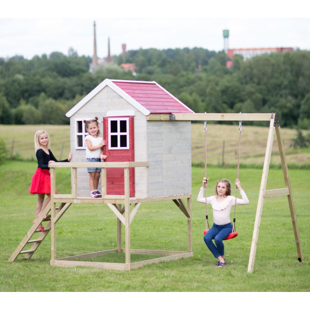 Wendi Toys Spielhaus Zebra inkl. Schaukel 192x350x242 cm Bild 4