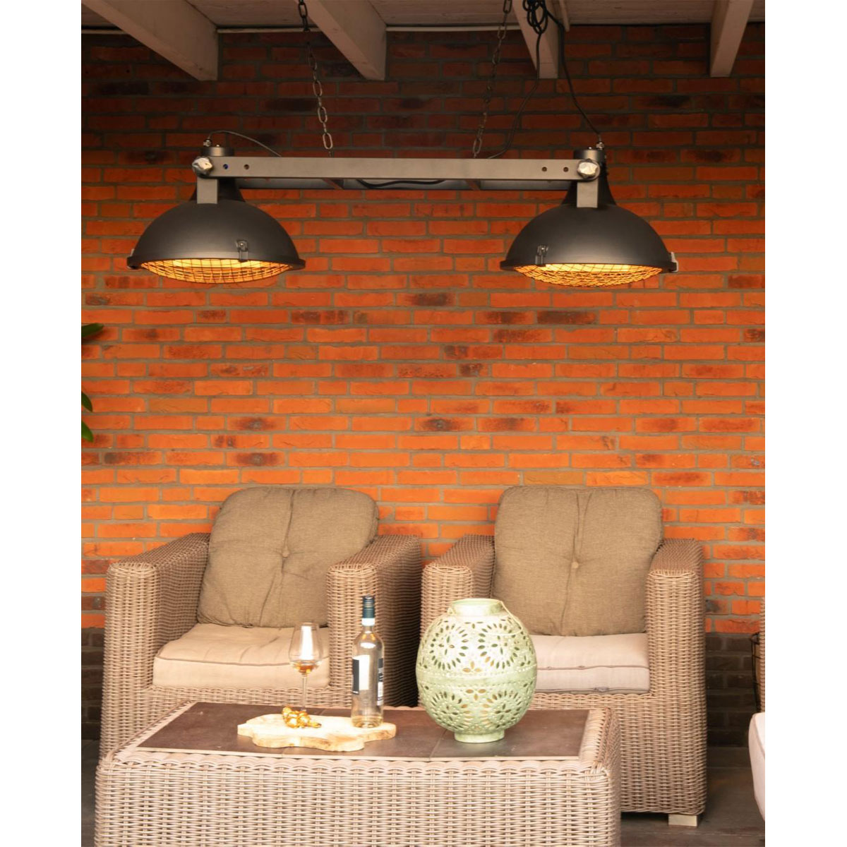 SUNRED Hängeheizstrahler Indus II Bright Hanging Black 3000 Watt Bild 4