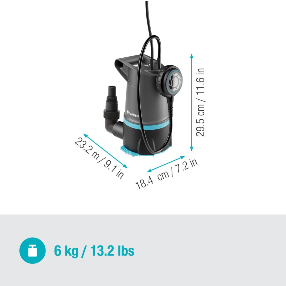 Gardena Klar-/Schmutzwasser-Tauchpumpe 2-in-1 20000 BASIC 20.000 l/h Bild 4