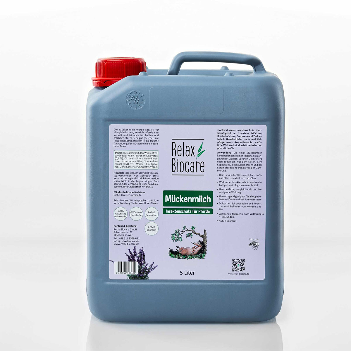 Relax Biocare Mückenmilch für Pferde 5 L