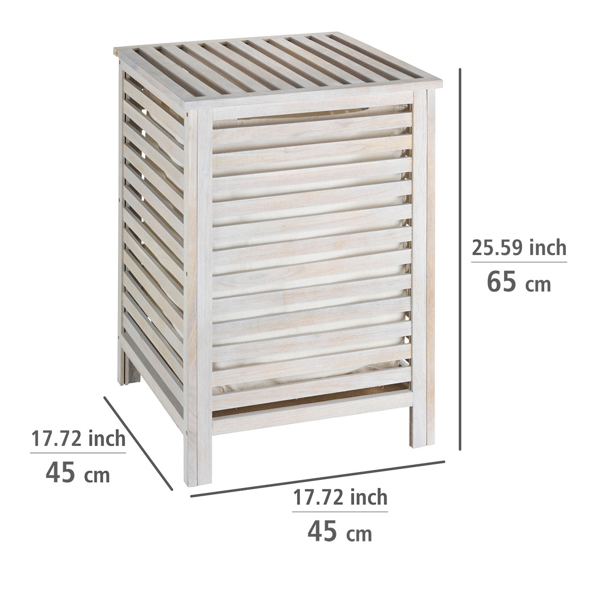 Wenko  Wäschetruhe Norway Weiß aus Walnussholz massiv Bild 4