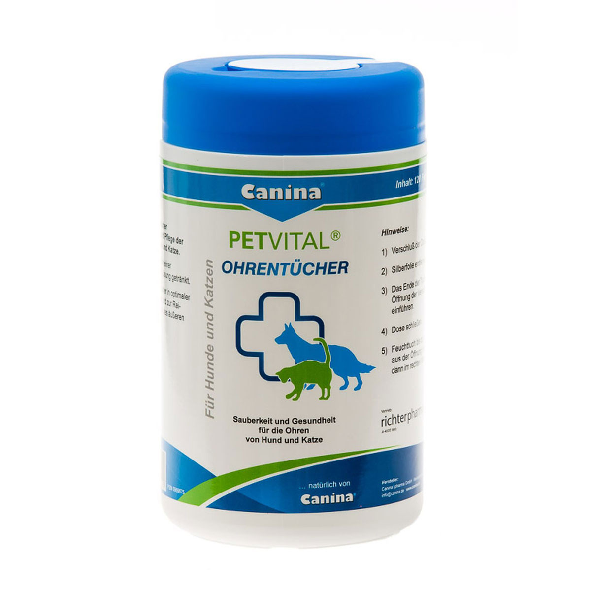 Canina Dog Petvital Ohrentücher, 120 Stück