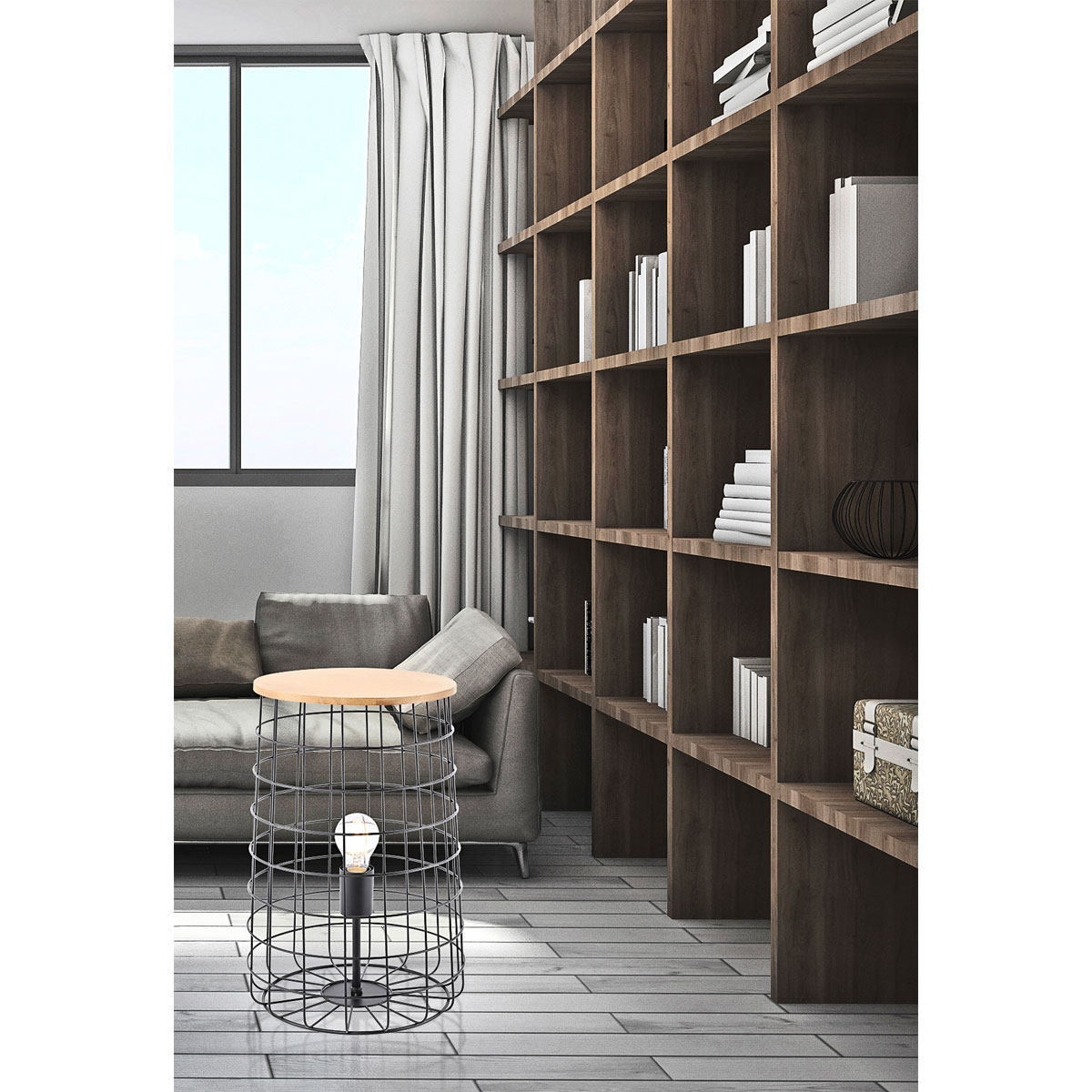 Flector Stehleuchte Galvani mit Holzablage Bild 2