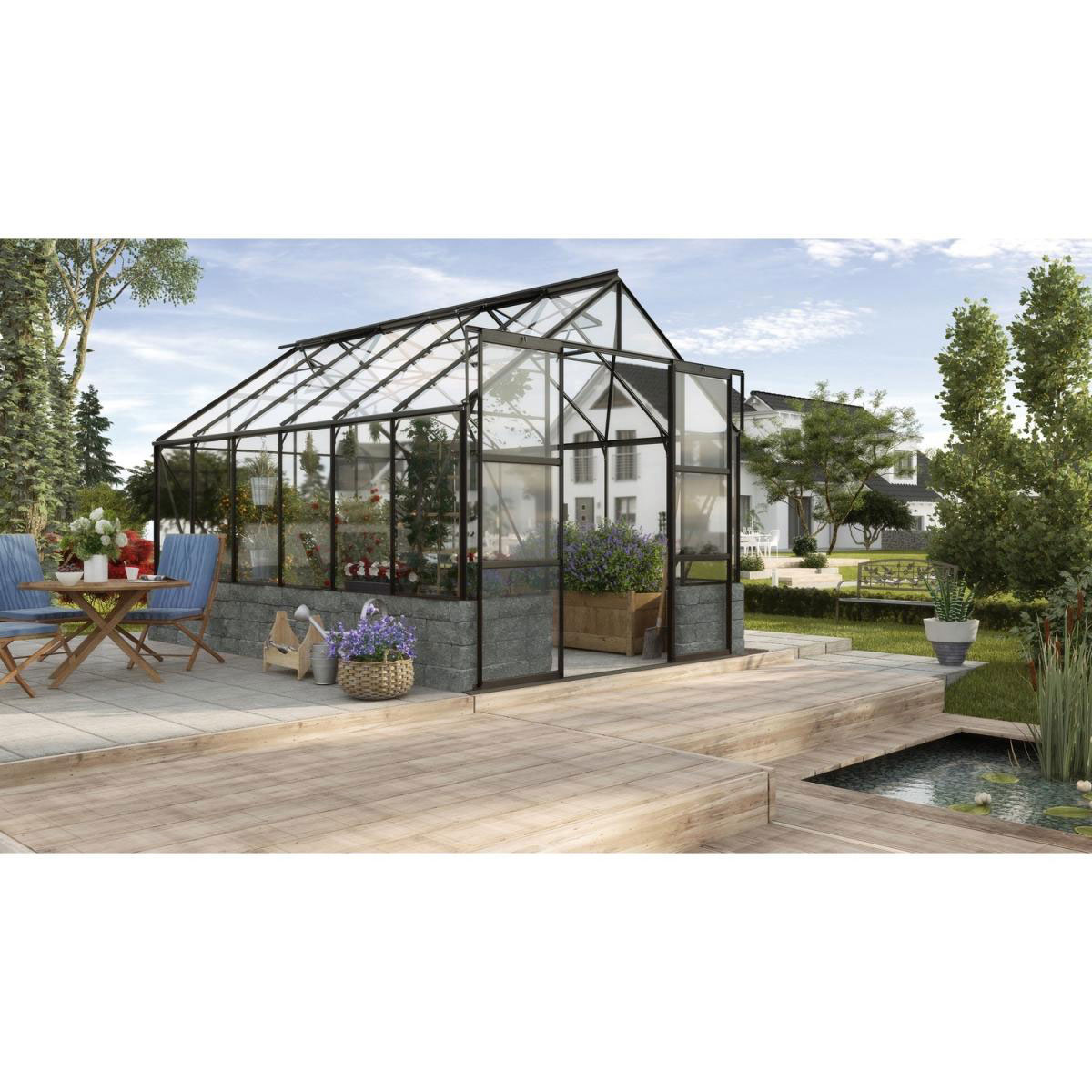 Vitavia Gewächshaus Cassandra 9,9m² 3 mm schwarz-schwarz