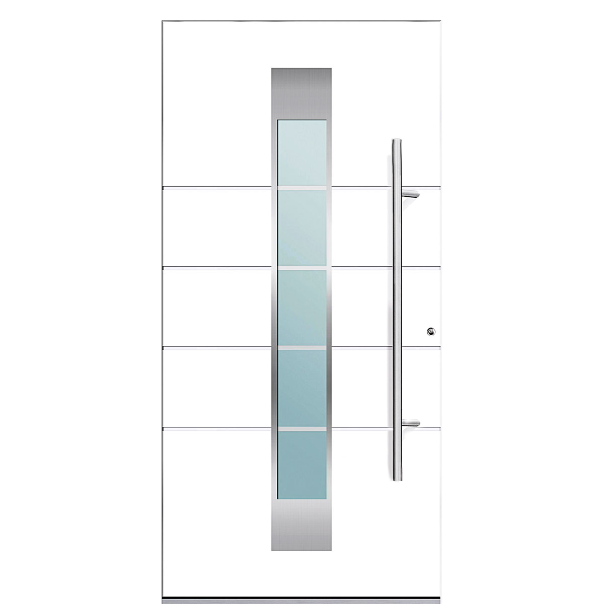 Aluminium-Haustür Turin weiß rechts auf Maß
