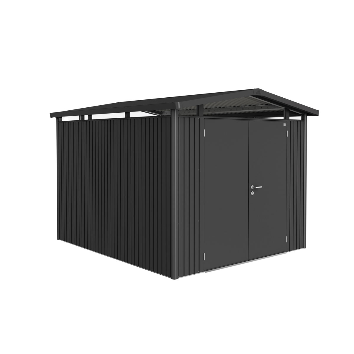 Biohort Gerätehaus Panorama Größe P5 quarzgrau- metallic mit Doppeltür