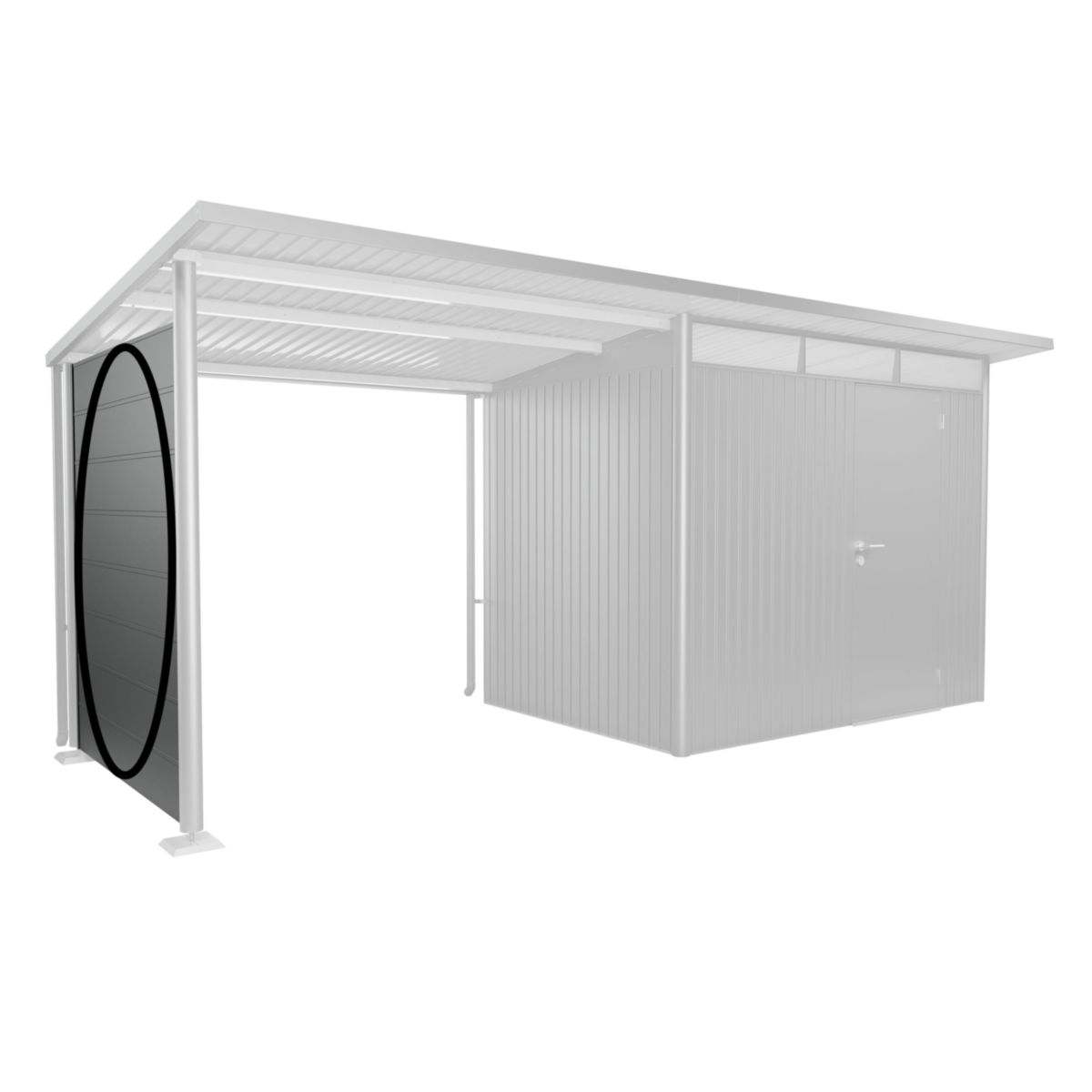 Biohort Seitenwand für Seitendach A2/A6 quarzgrau-metallic