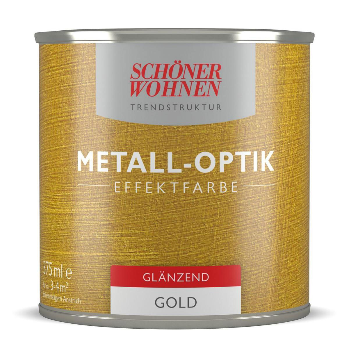 Schöner Wohnen Farbe Metall-Optik Effektfarbe Gold glänzend 375 ml