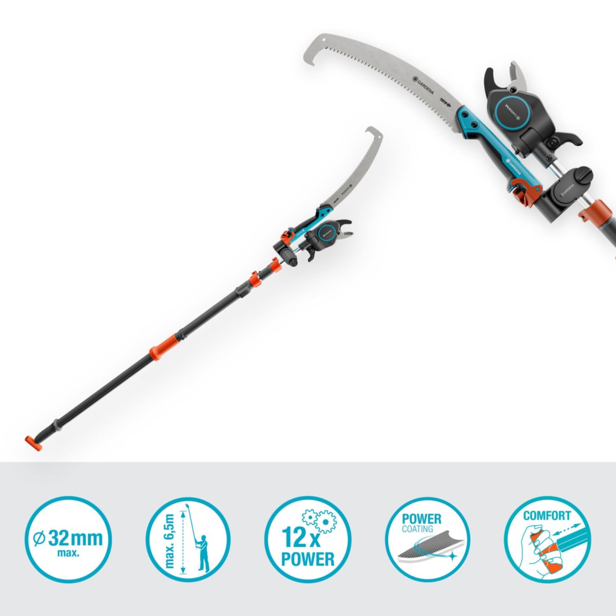 Gardena Baum- und Strauchschneider StarCut Pro L Set mit Säge und Adapter Bild 4