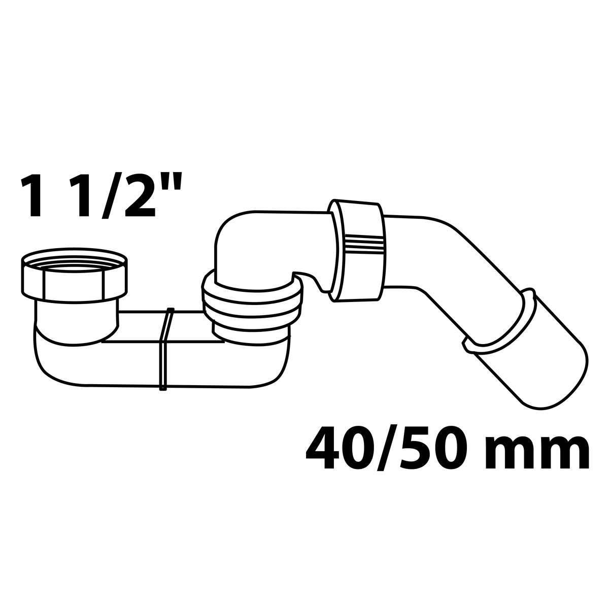Kirchhoff Siphon ECO-SAVE KS grau 1 1/2" x Durchmesser 40/50 mm für Brausetasse Bild 2