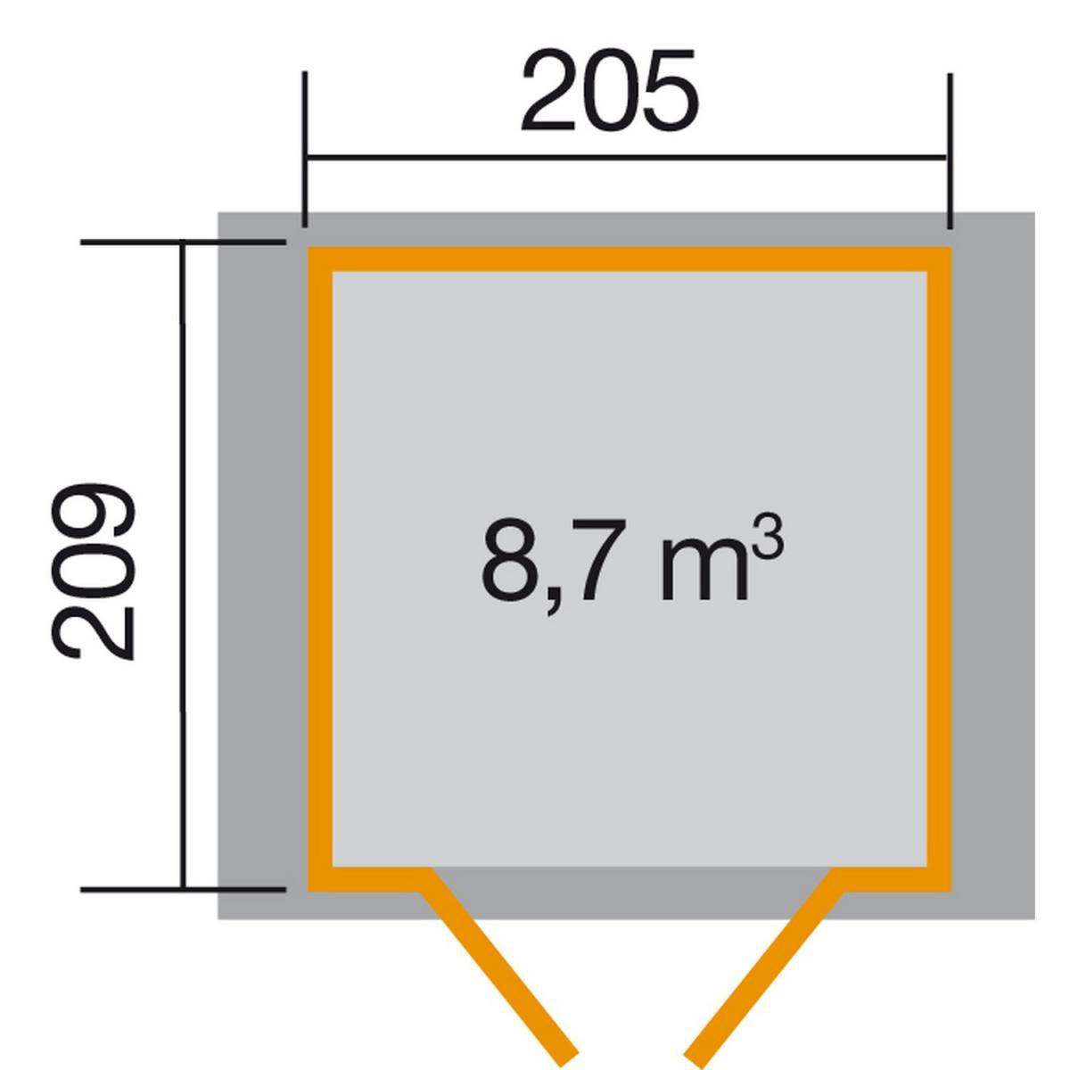 Weka Gartenhaus 224 260 x 229 x 227 cm rot Bild 2
