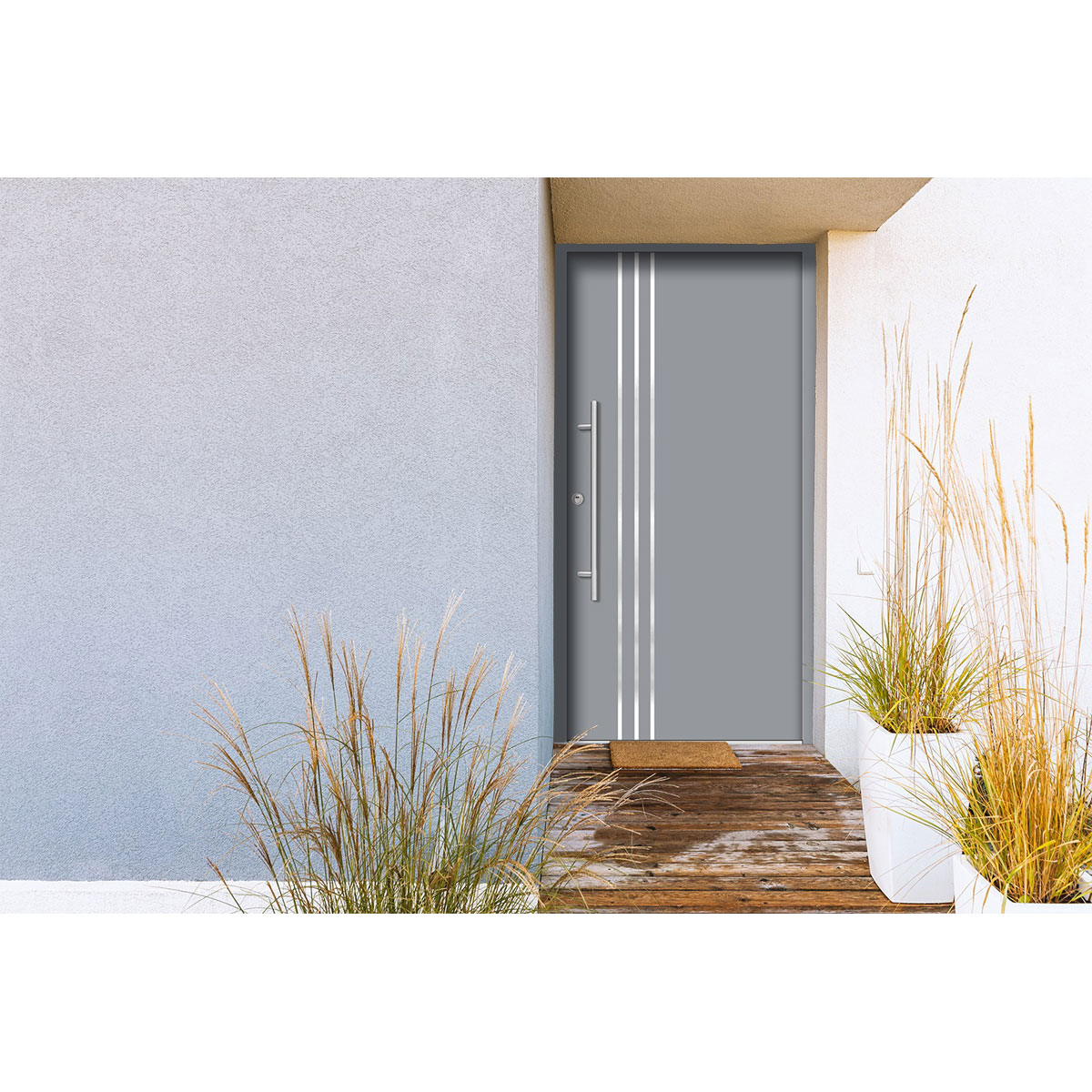 SplenDoor  Premium-Haustür Passivedoor Kalmar RC2 energiesparend einbruchsicher grau 100 x 200 cm links Bild 2