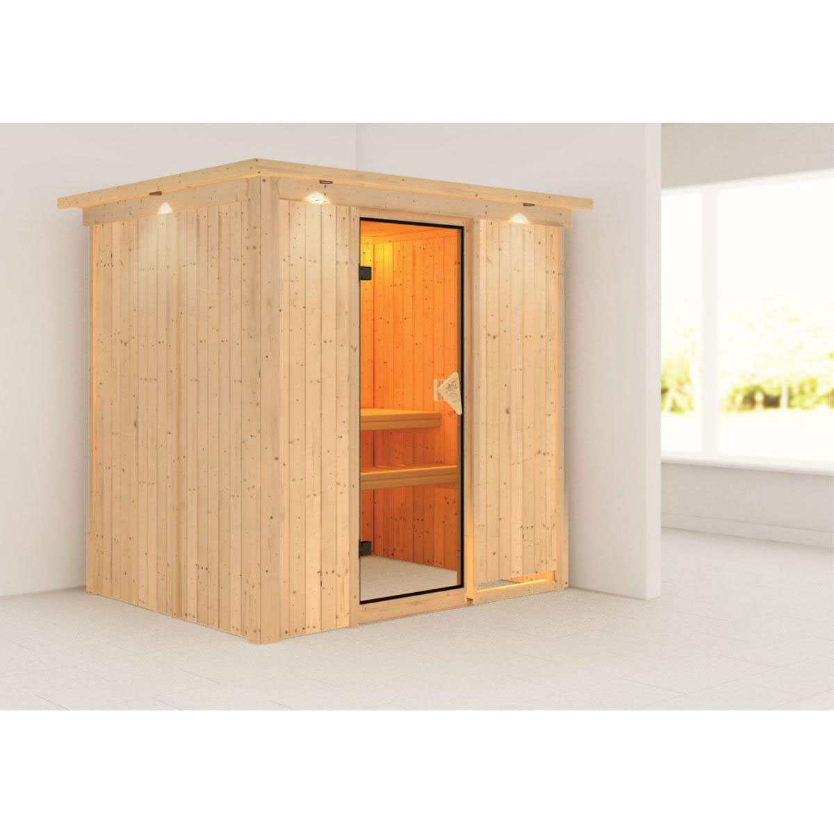 Karibu Bodin Frontstieg ohne Ofen mit Kranz Klarglastür Bild 8