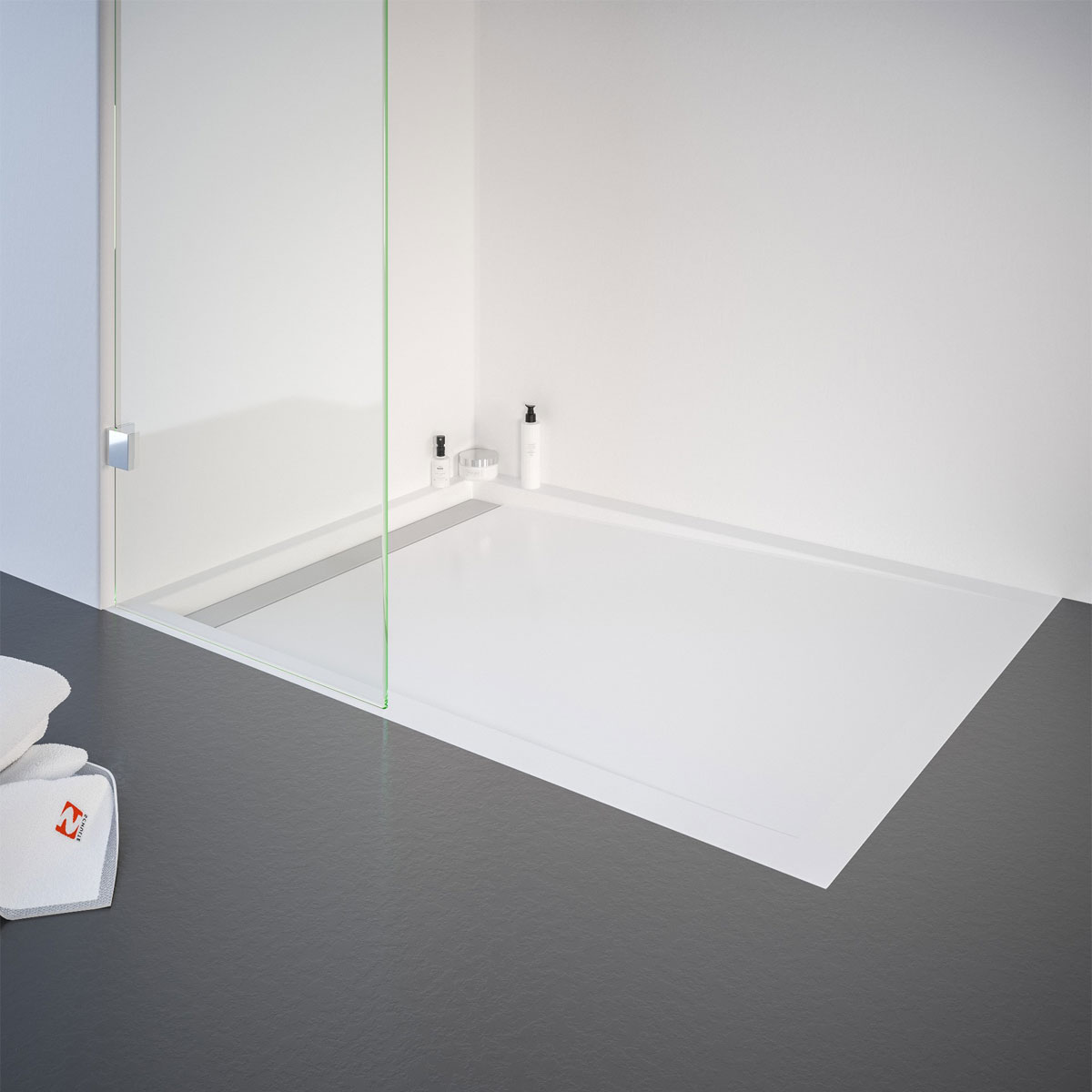 Schulte Schiebetür Master Class inkl Seitenwand 120 x 90 cm links chrom Rinne weiß Bild 3