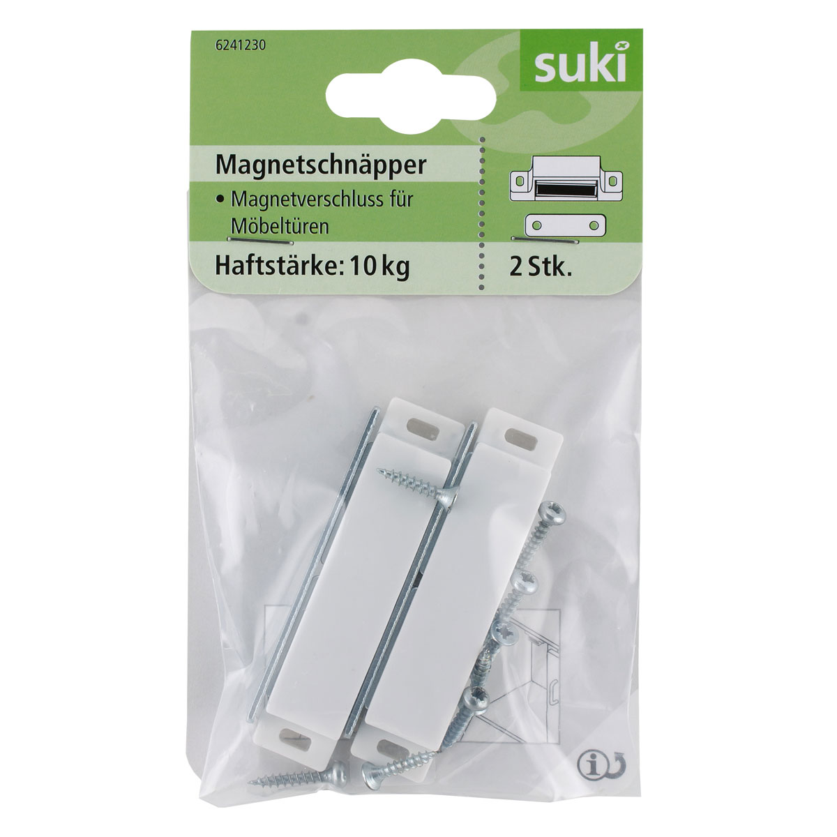 Suki Magnetschnäpper starre Gegenplatte weiß 2 Stück