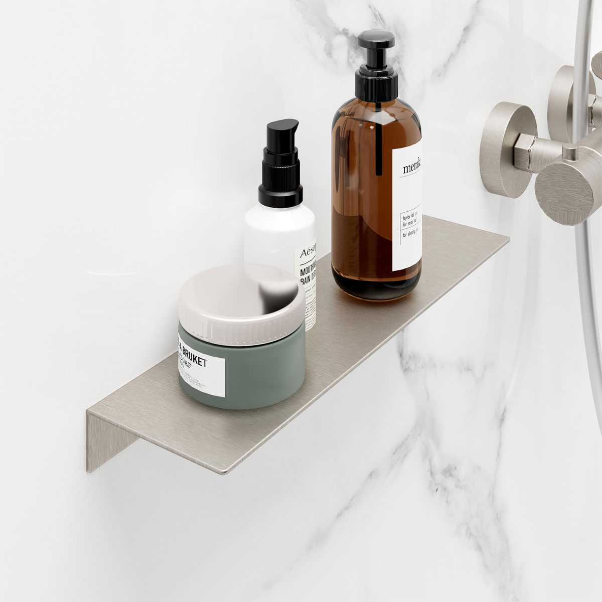 Schulte  Duschablage zum Kleben Größe M Edelstahloptik Bild 5