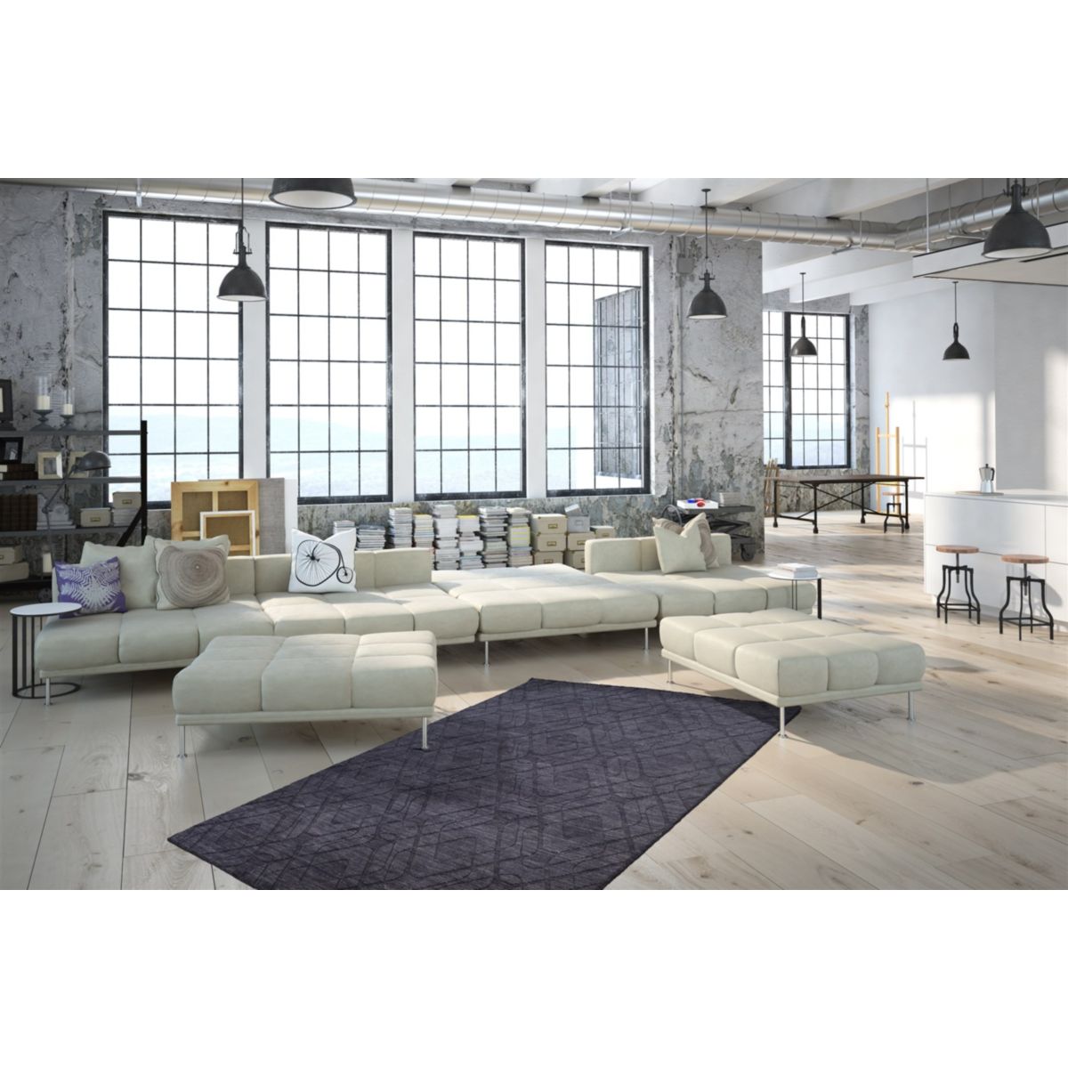 Ganges 610 Schwarz / Grau 80cm x 150cm Bild 2