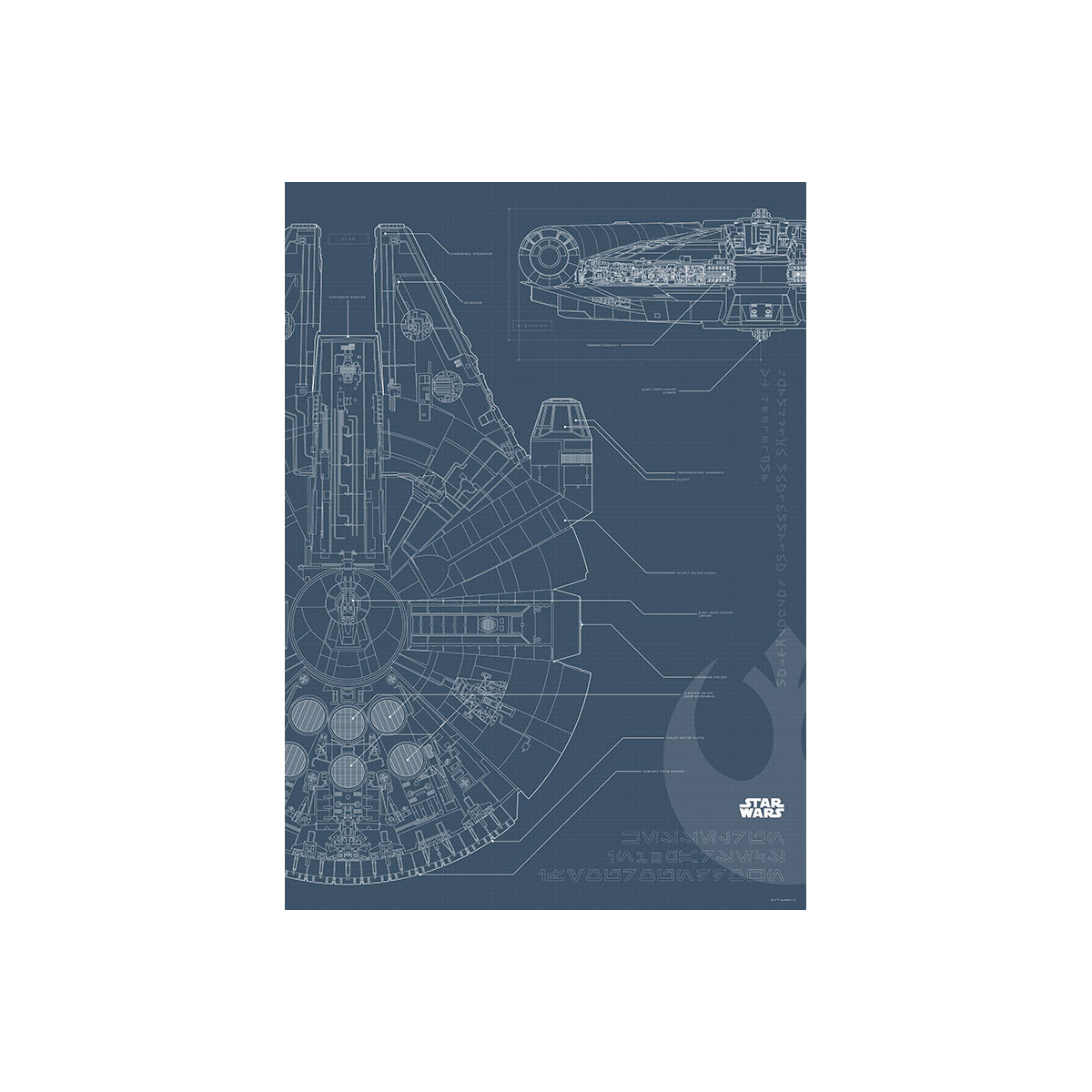 Komar  Wandbild Star Wars Blueprint Falcon 50x70 cm Bild 2