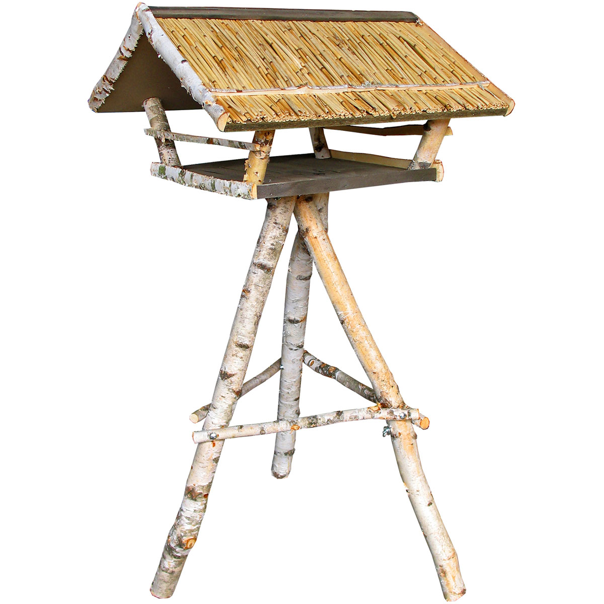 dobar XXL-Vogelfutterhaus inkl Ständer 80 x 75 x 125 cm Birke