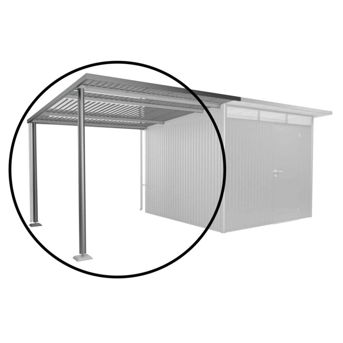 Biohort Seitendach A3/A7 Gr. L 243 x 300 x 218 cm quarzgrau-metallic