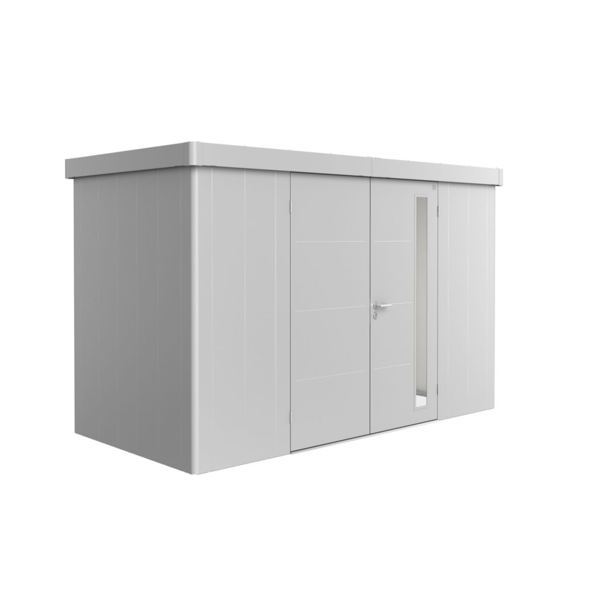 Biohort Gerätehaus Neo 1D Doppeltüre silber-metallic