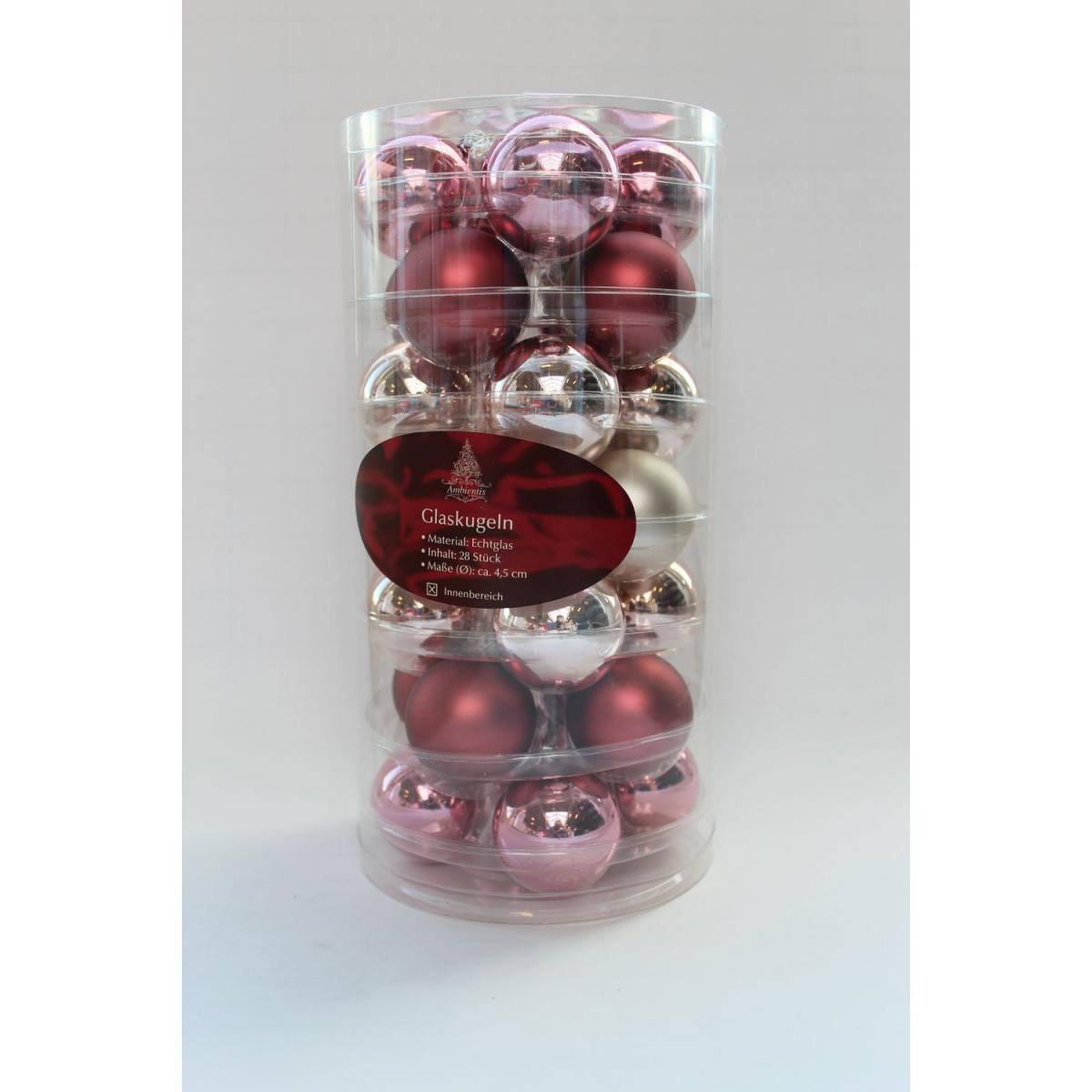 Ambientis Glaskugeln 4,5 cm Avenue of Romance 28 Stk. Bild 1