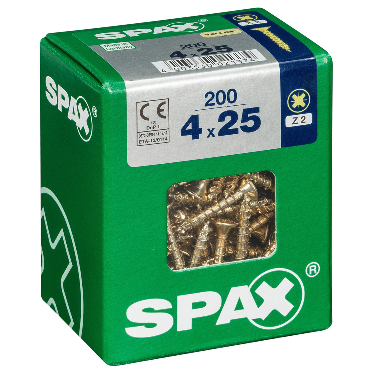 Spax Universalschrauben Yellox Senkkopf 4 x 25 L 200 Stück Bild 2