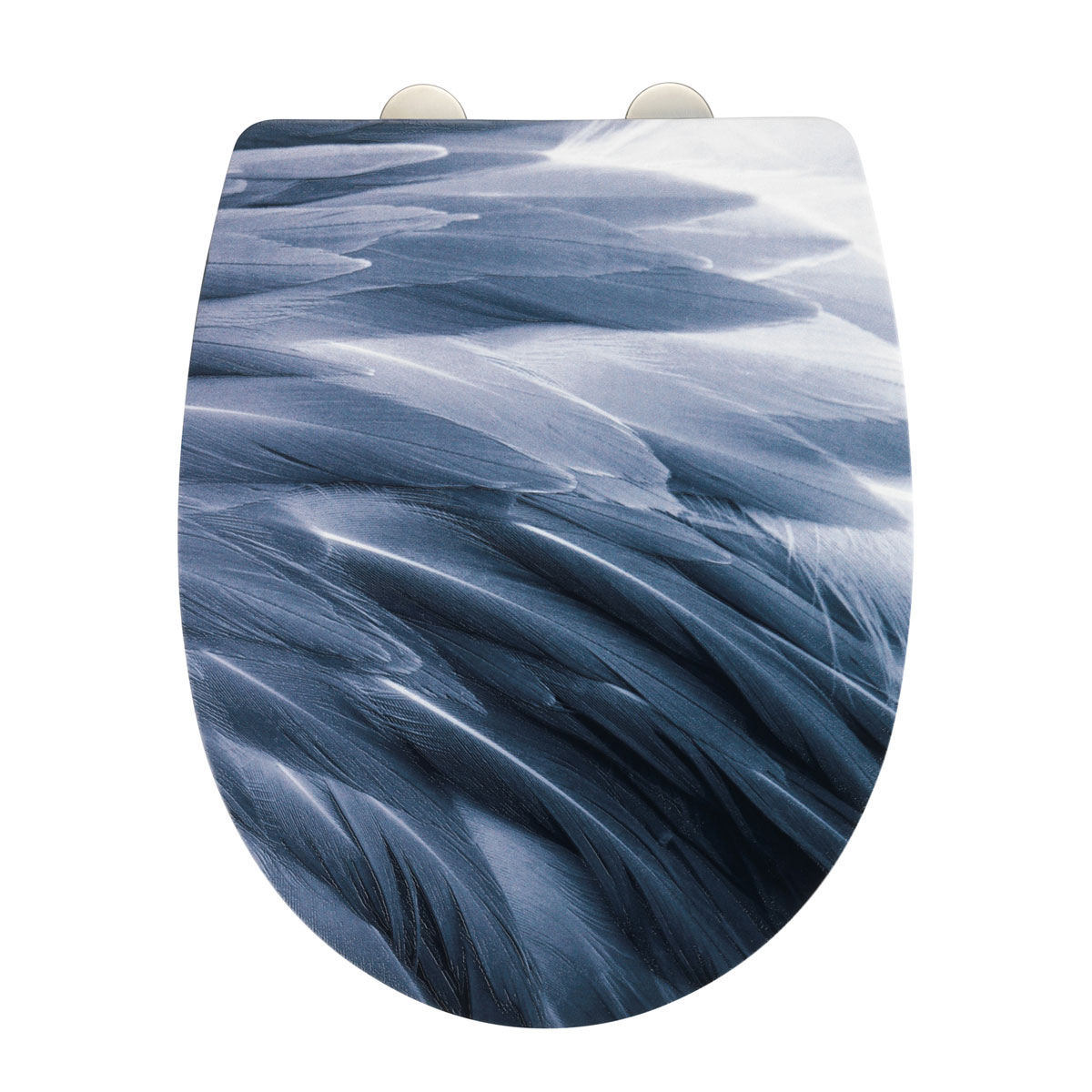 Wenko  WC-Sitz Plumes mit Relief-Oberfläche Toilettensitz mit Absenkautomatik Schnellbefestigung aus bruchstabilem Thermoplast