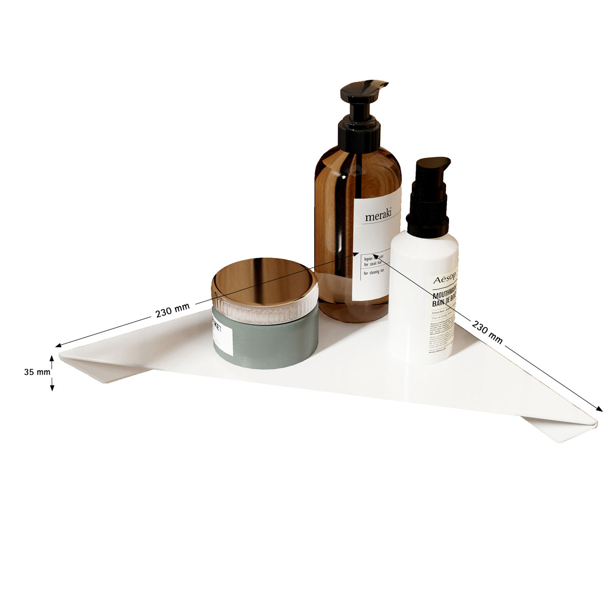 Schulte  Duschablage zum Kleben über Eck Mattweiß Bild 2