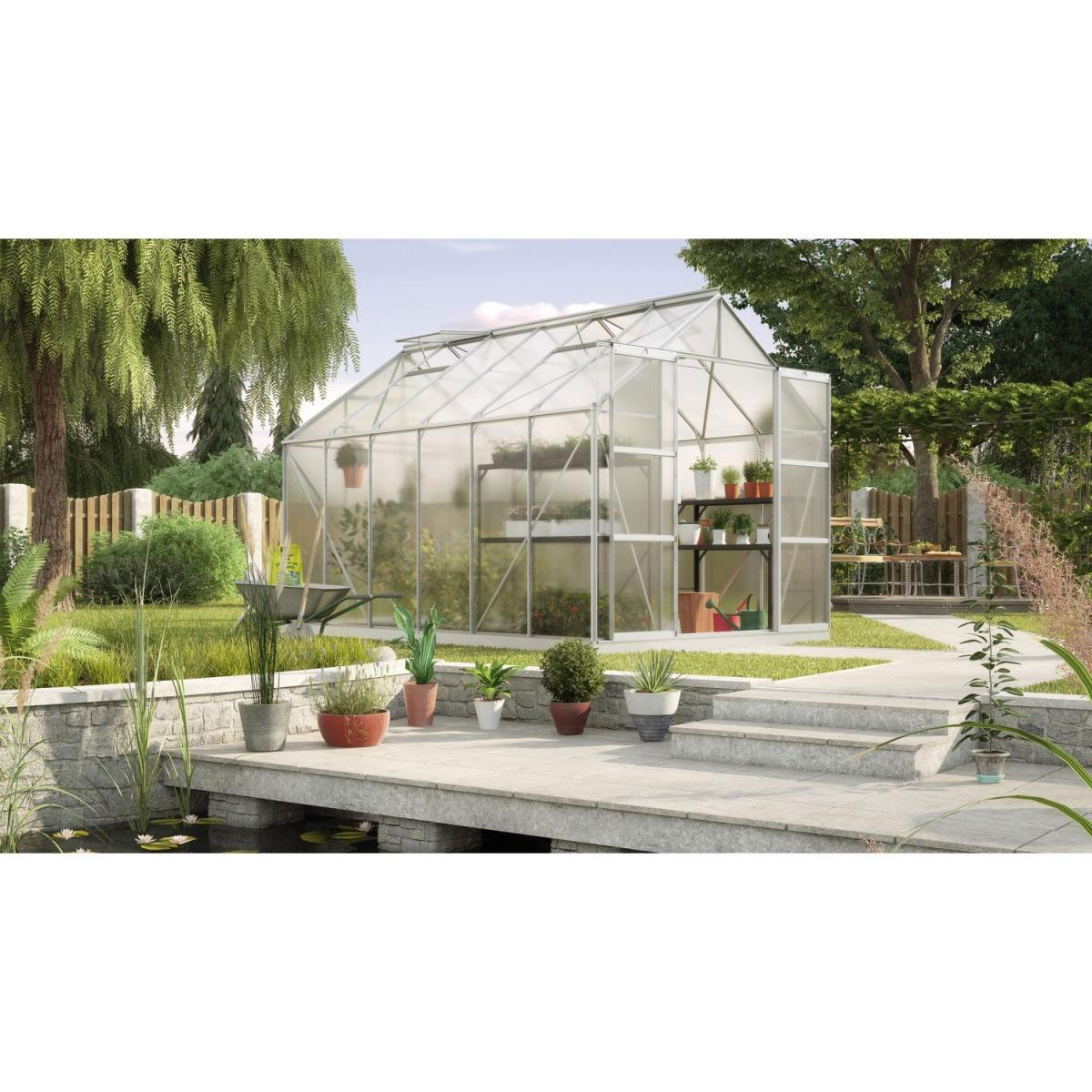 Vitavia Gewächshaus Uranus 9900 9,9m² 6 mm Hohlkammerplatten silber