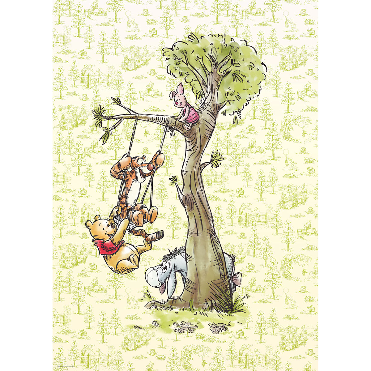 Komar  Vlies Fototapete Winnie the Pooh in the Wood 200x280 cm Bild 2