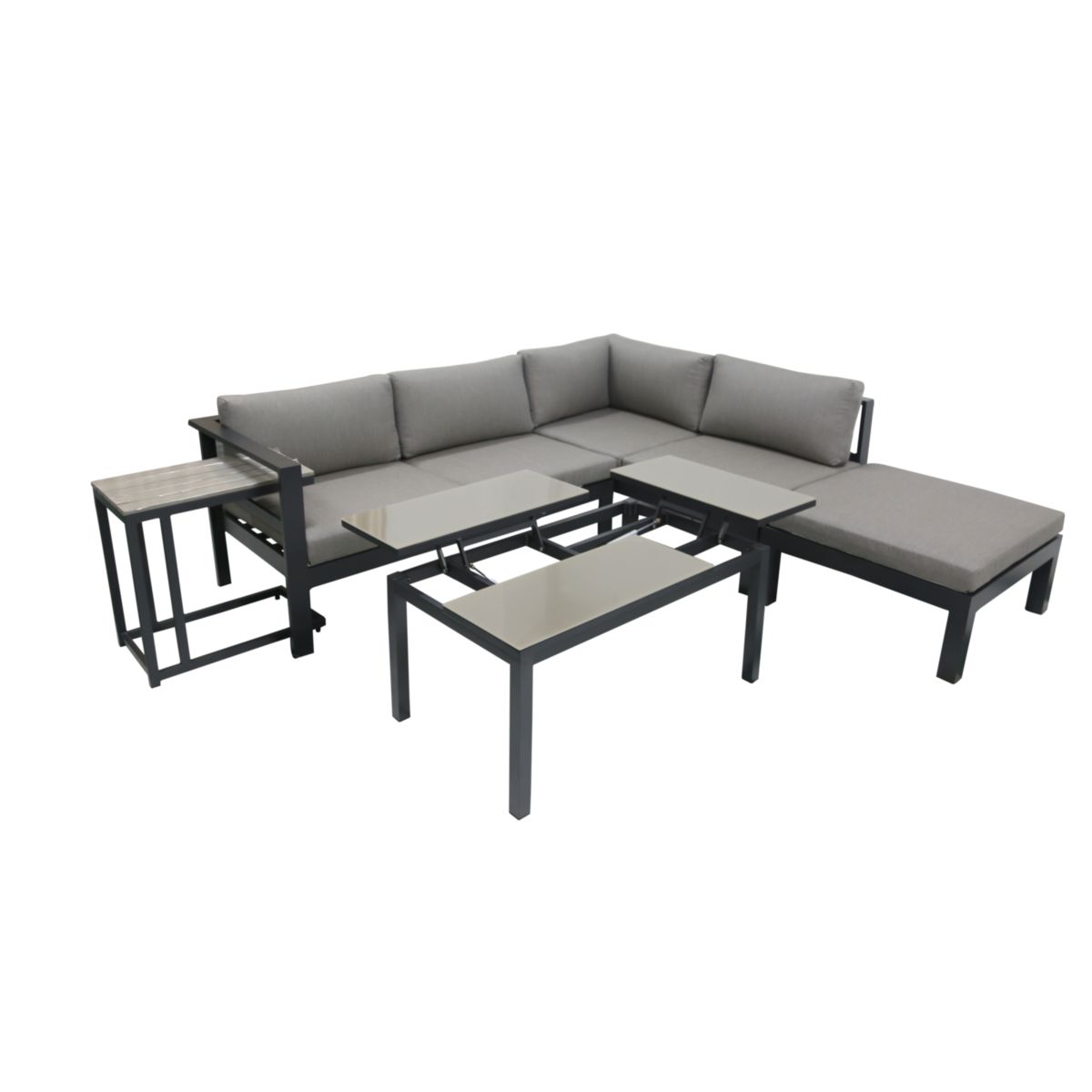 Garden Pleasure Lounge-Eckgruppe MIRANDA, 5-tlg. Alu / Olefin / Nonwood, grau Bild 2