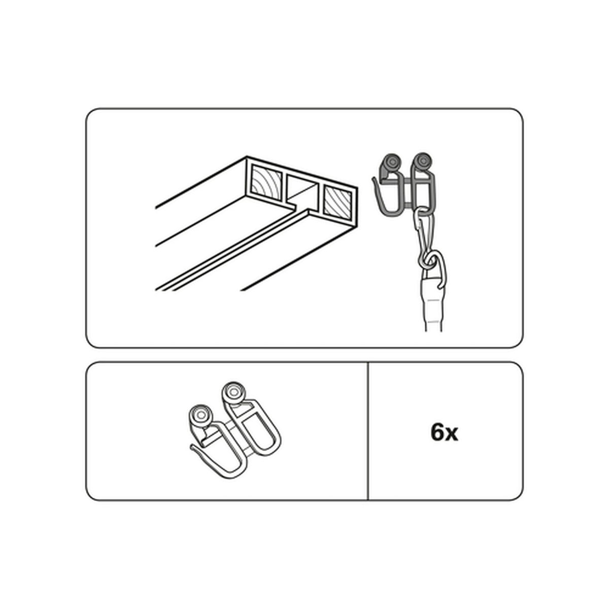 Gardinia Schleuderstab-Rollringe weiß Bild 2
