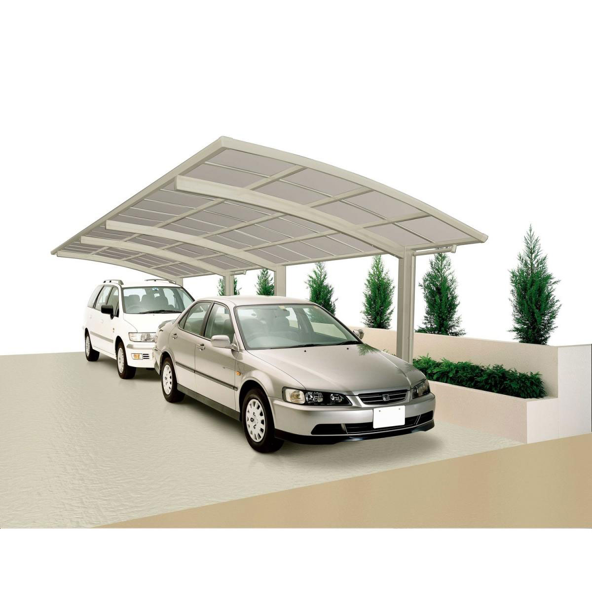 Ximax Carport Alu Portoforte 80 Tandem Edelstahl-Look