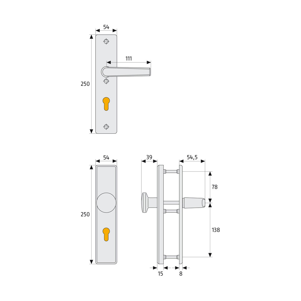 Abus Schutzbeschlag KLN 314 F2 einseitig Bild 2