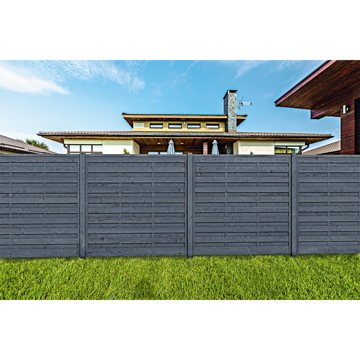 Dichtzaun dunkelgrau 180 x 180 cm Bild 2